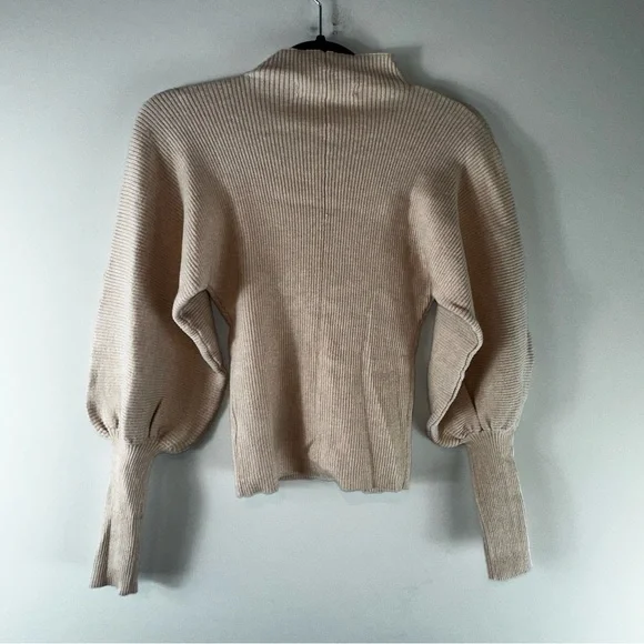 HYFVE Tan Balloon Sleeve Mock Neck Sweater Size M - Picture 3 of 5